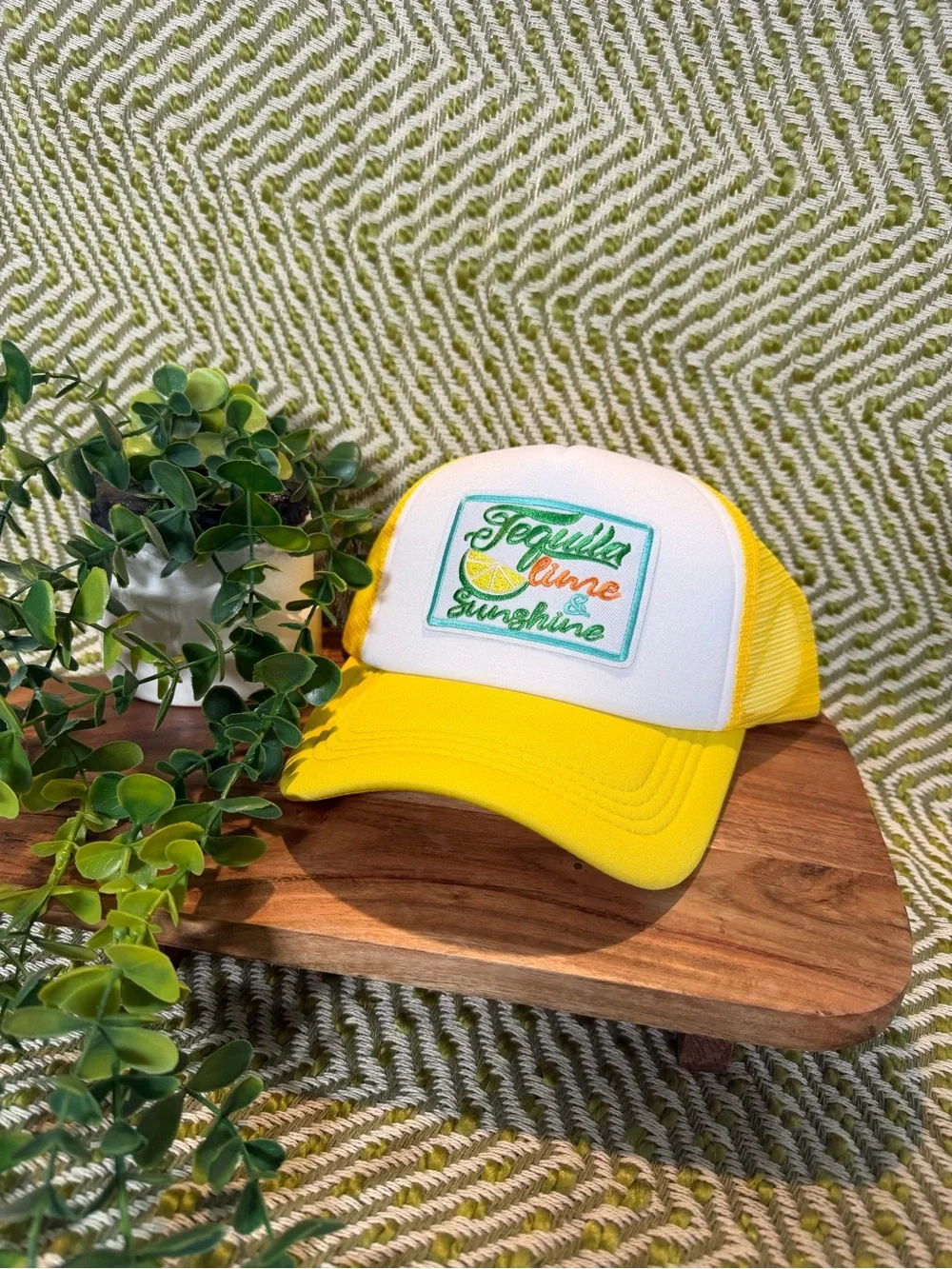 Yellow and White 'Tequila Lime & Sunshine' Trucker Hat
